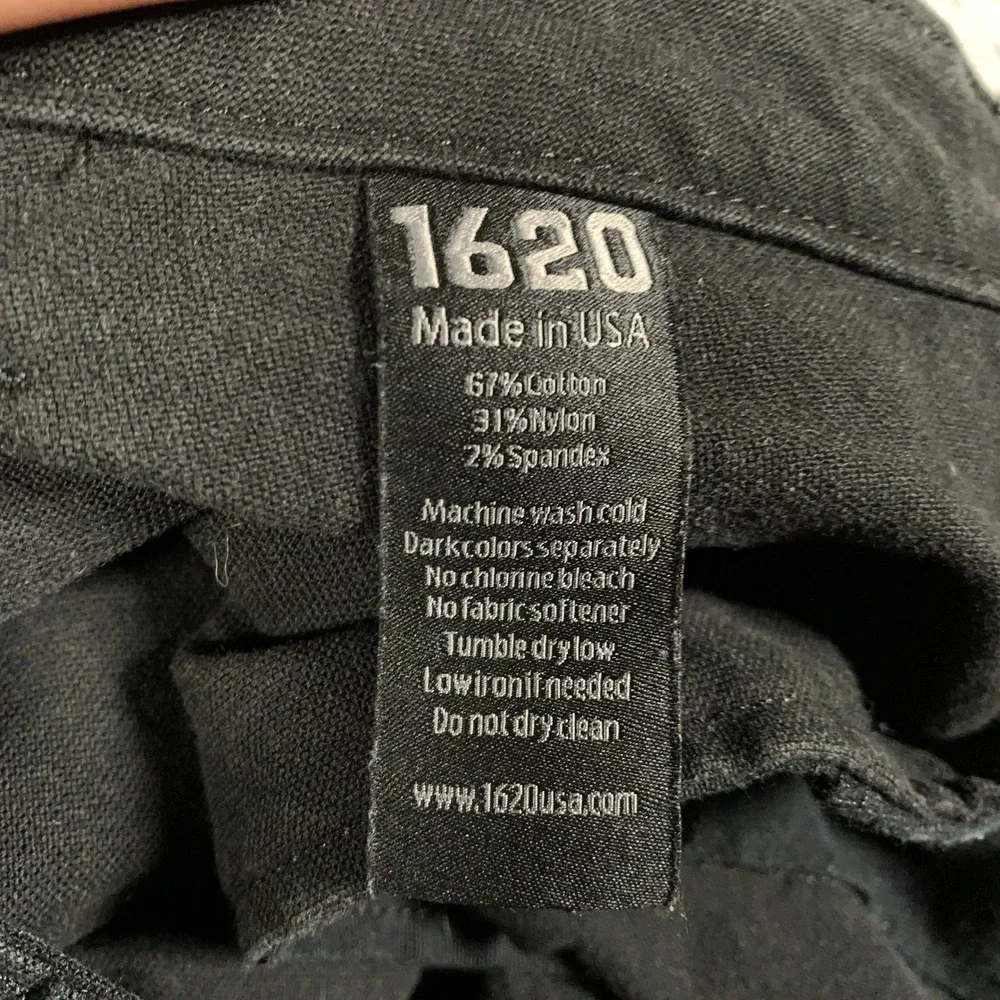 1620 Foundation Utility Pants Mens 34 Black Cordura Workwear Made In USA Stretch
